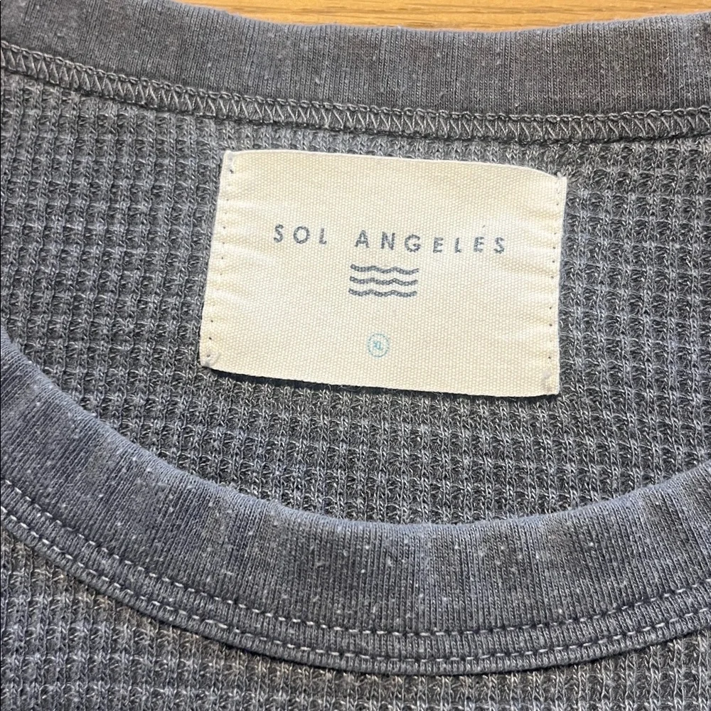 Sol Angeles Men's Long-Sleeve Waffle Crew — Dusty Blue - Picture 2 of 2